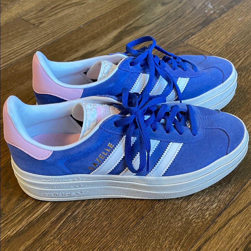 Adidas Gazelle Bold Women's Royal Blue and Soft Pink Sneakers size 6